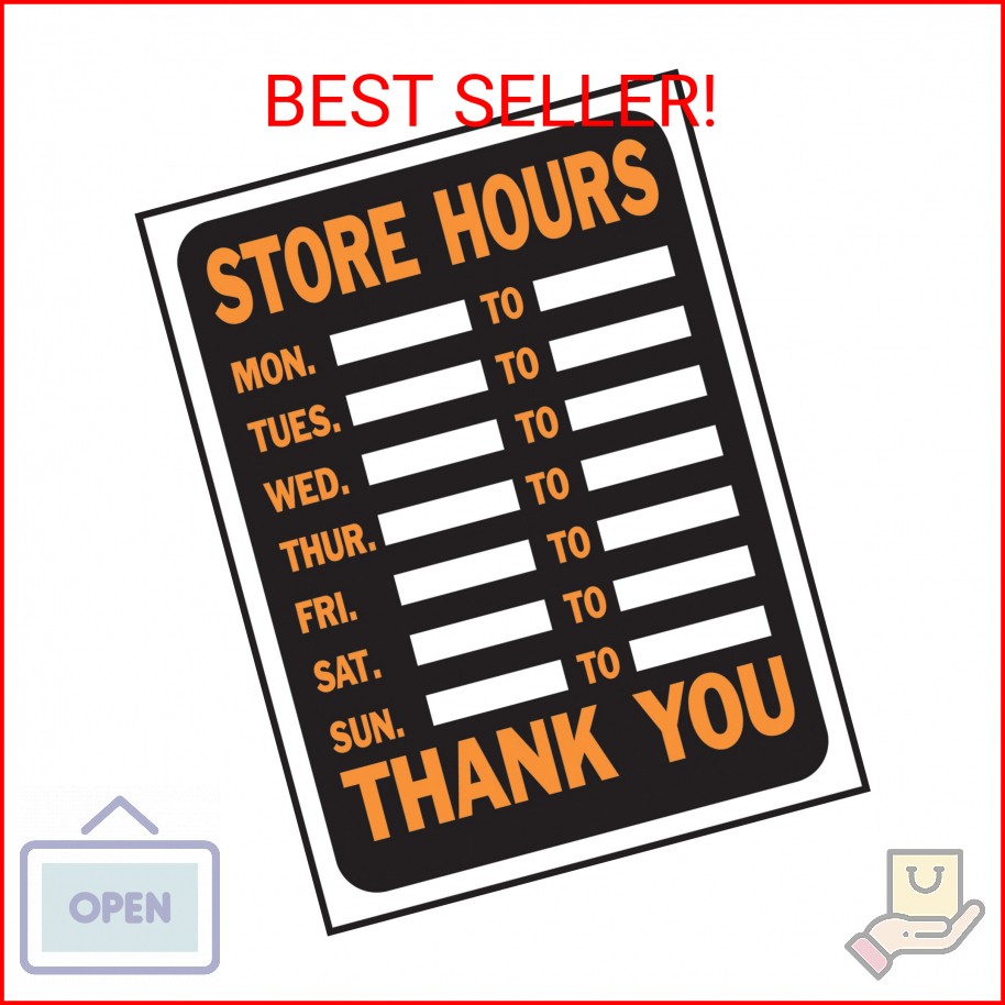 Store Hours Sign [Set of 10]
