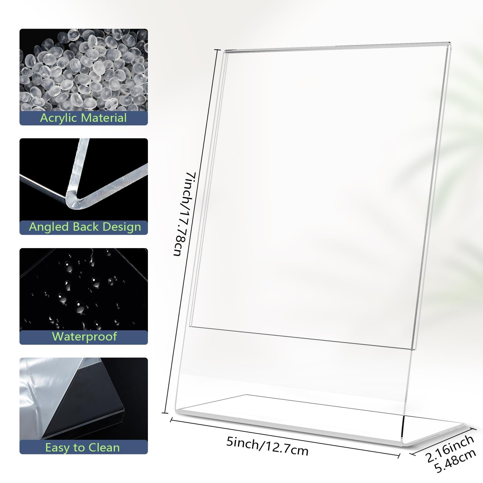 Jeffbaubl 20 Pack Acrylic Sign Holder, 5 x 7 Inch Clear 5 x 7