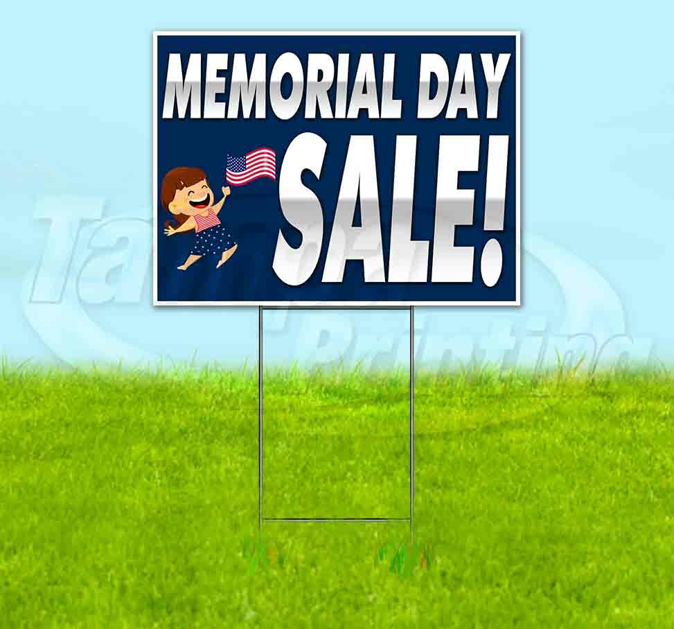 MEMORIAL DAY SALE Yard Sign Corrugated Plastic Bandit Lawn Decoration USA