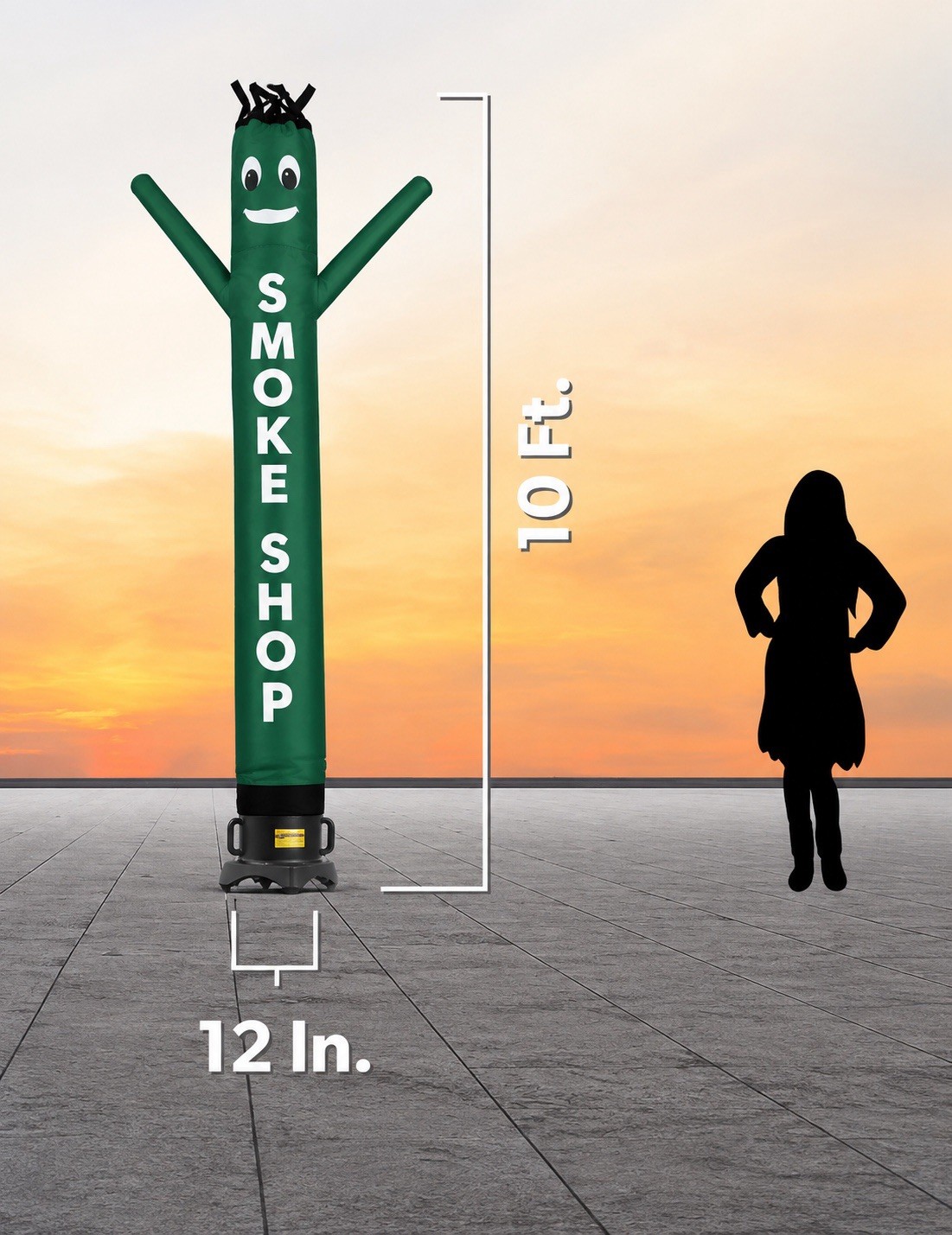LookOurWay.com Air Dancer Exterior Sign Inflatable Nylon Green 10ft 12in