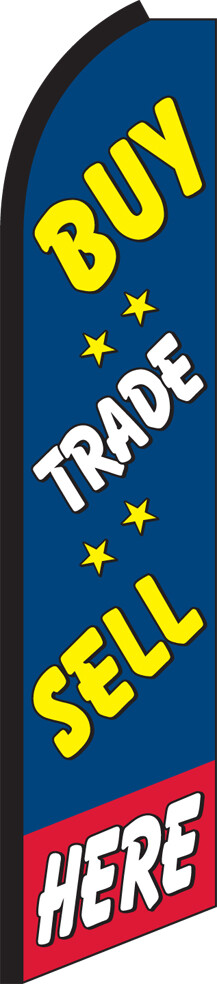 SWOOPER FEATHER FLUTTER FLAG BUY SELL TRADE HERE SIGN ADVERTISING HALF SLEEVE