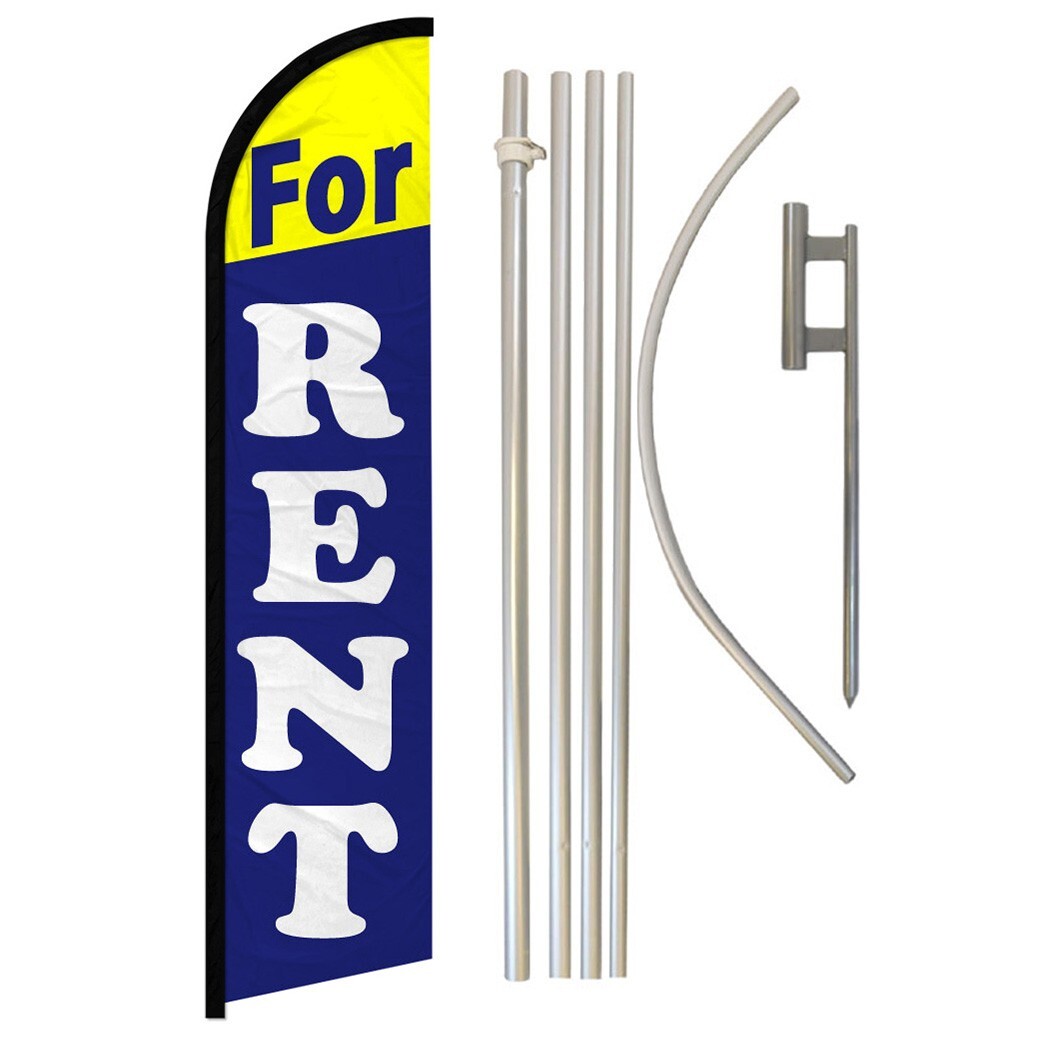 For Rent Full Curve Windless Swooper Flag & Pole Kit Real Estate