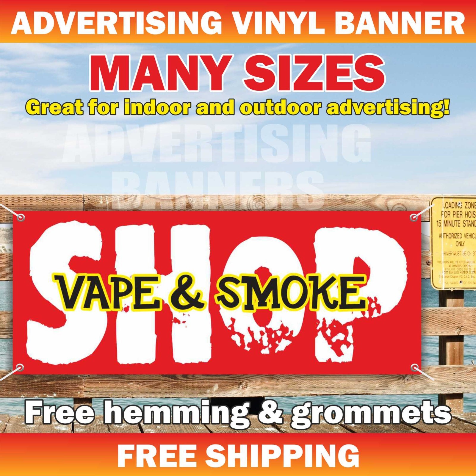 VAPE SMOKE SHOP Advertising Banner Vinyl Mesh Sign oil tobacco cigarettes hookah