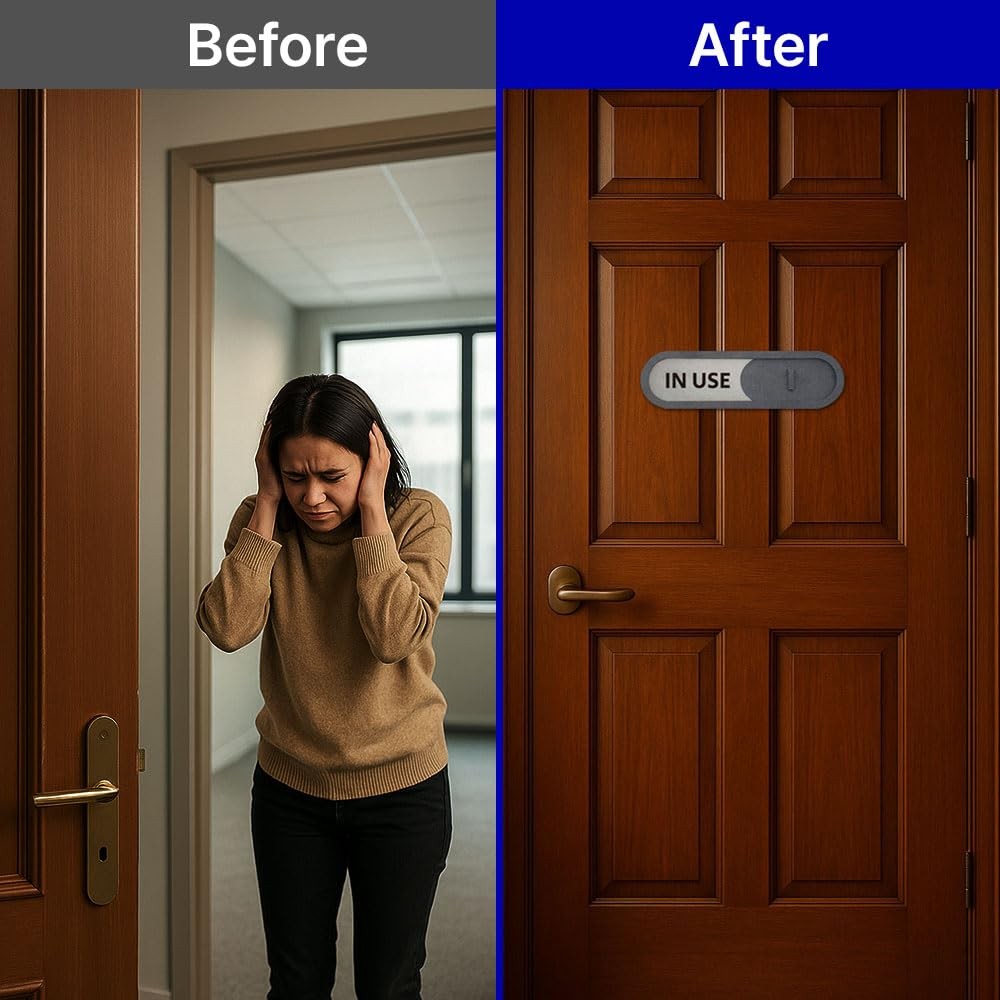 In Use Available Slider Door Sign for Home Office – Premium MDF 7.5 x 2.2 in …