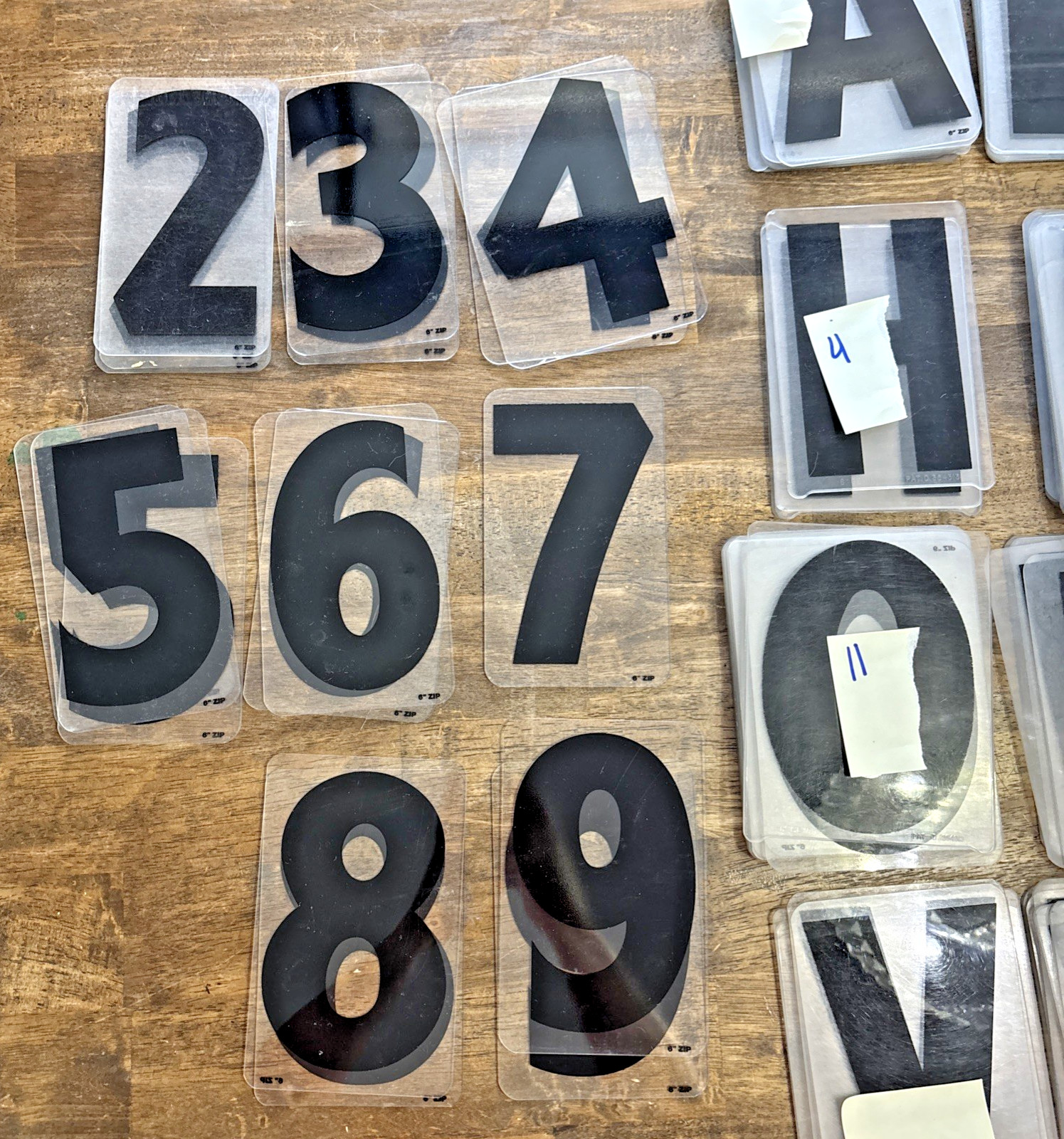 Lot of 253 6” Zip Marquee Zip-A-Tone Sign Board Letters Numbers Rigid Back Red