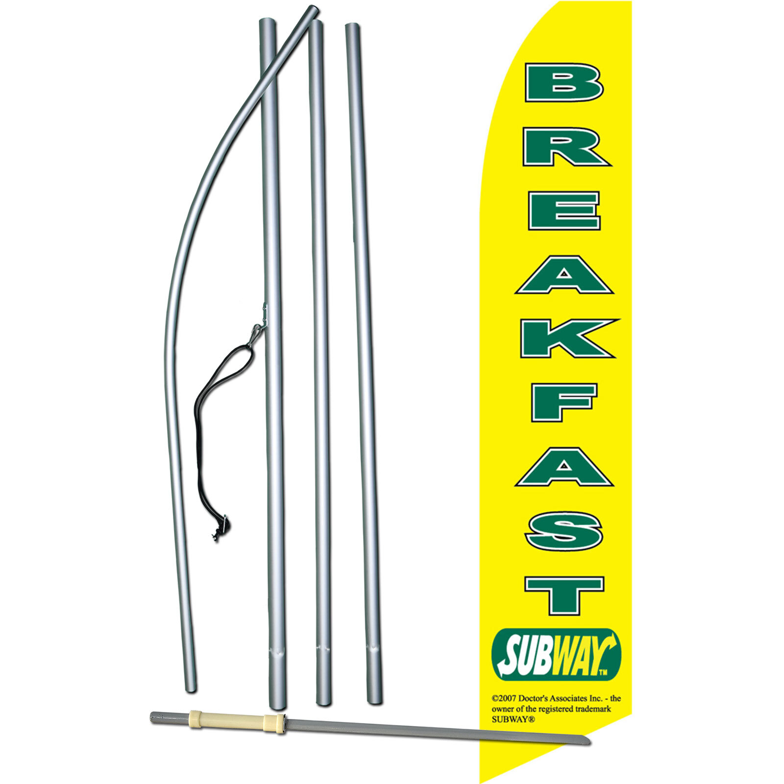 Subway Breakfast Flag with Flag Pole and Spike