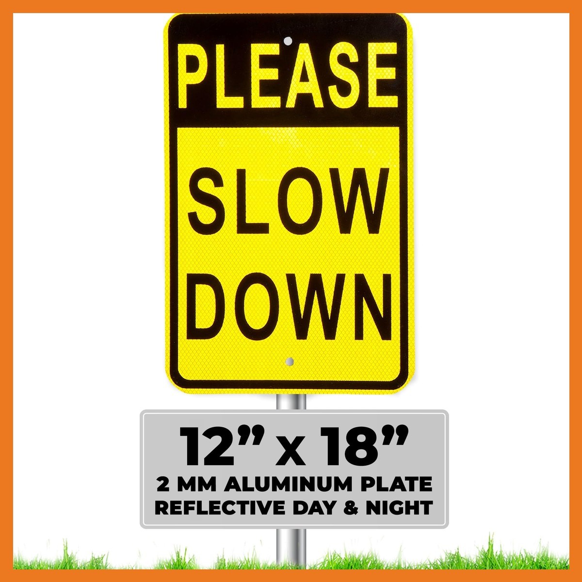 LVI LURE VENTURES INC Please Slow Down Sign Neighborhood Safety – 12″x18″ Metal