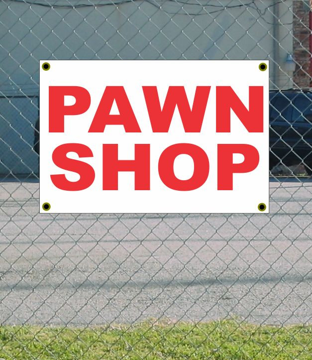2×3 PAWN SHOP Red & White Banner Sign NEW Discount Size & Price FREE SHIP