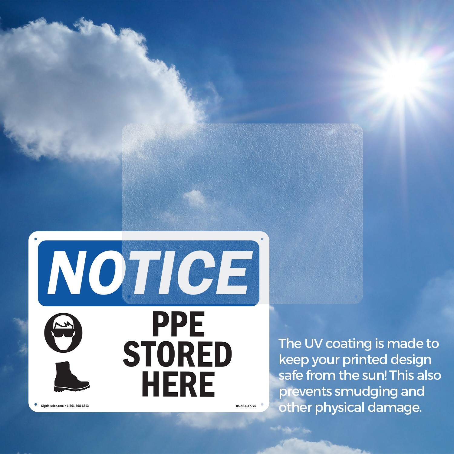 PPE Stored Here OSHA Notice Sign Metal, Plastic, Or Decal – 5 or 10 Pack