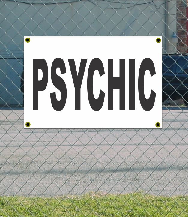 2×3 PSYCHIC Black & White Banner Sign NEW Discount Size & Price FREE SHIP