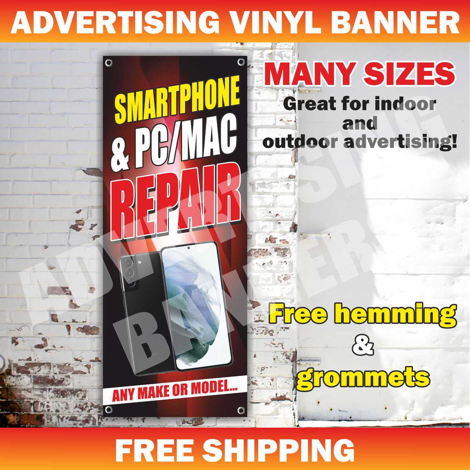 SMARTPHONE PC REPAIR Advertising Banner Vinyl Mesh Sign computer Cell Phones fix