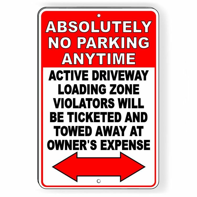 No Parking Anytime Violators Will Be Towed At Owners Expense 8″ x 12″ Sign SNP45