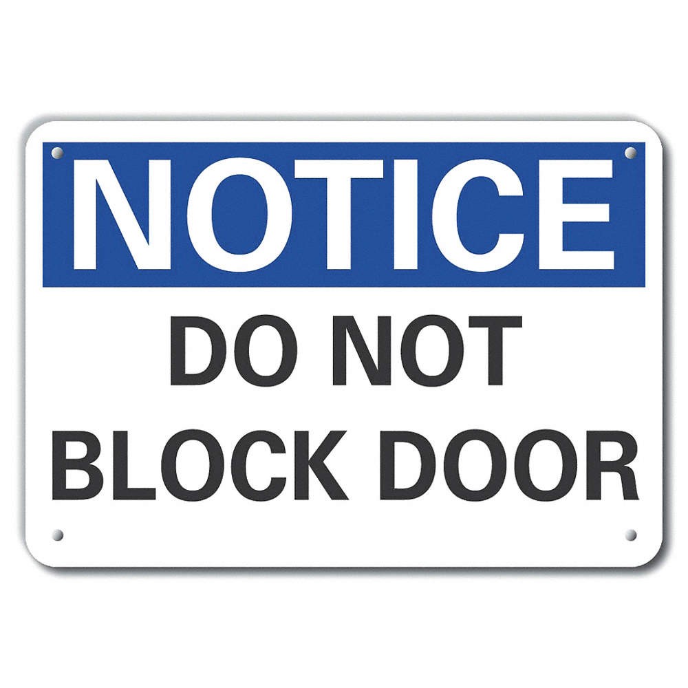 LYLE LCU5-0099-NA_14X10 Alum Door Instrction Notice Sign,10x14in 64MV87