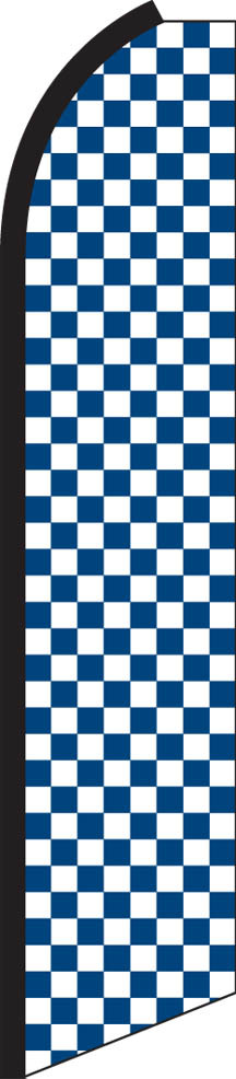 Checkered Blue White Swooper Flag Feather Super Bow Banner
