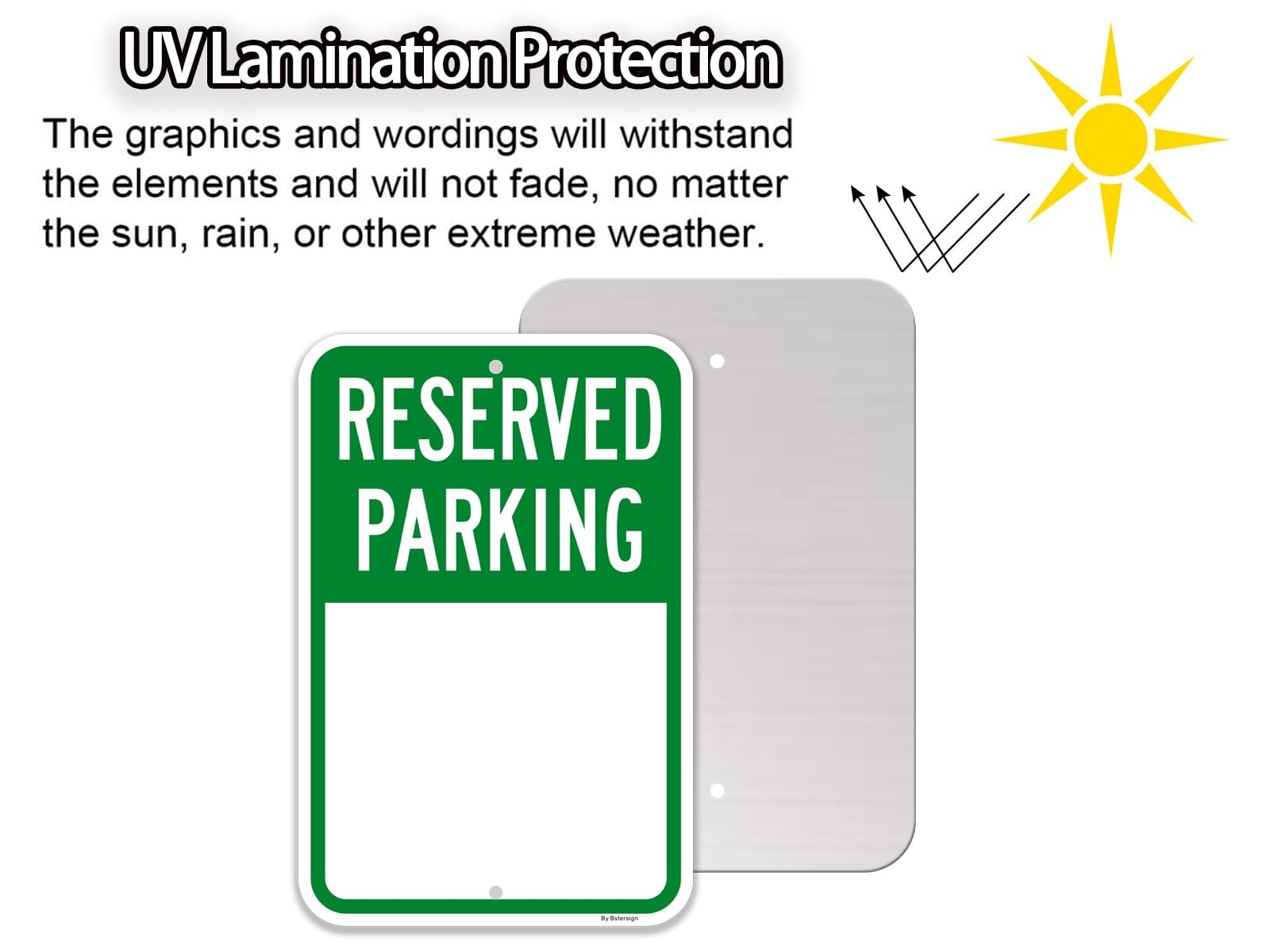 -Blank Reserved Parking Sign, Blank Write-On Sign, 12 x 18 Inches Reflective …