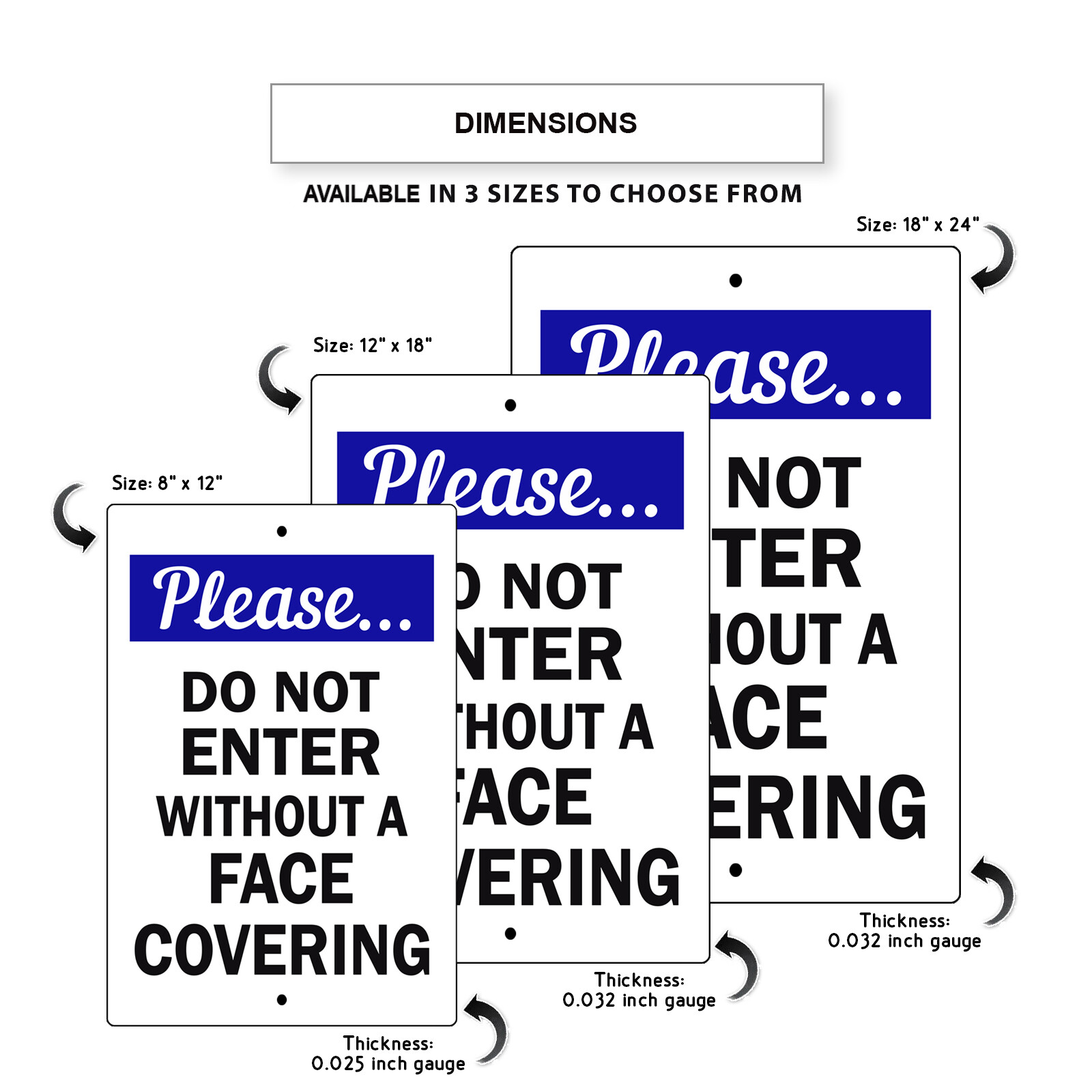 Please Do Not Enter Without A Face Covering Safety Novelty Aluminum Metal Sign