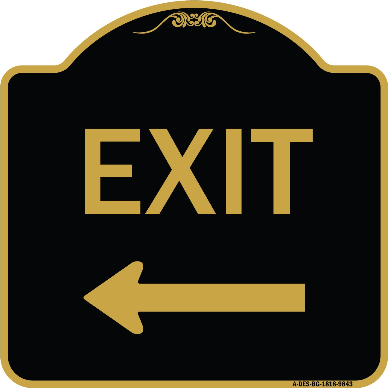 Designer Series – Exit With Left Arrow Heavy Gauge Aluminum Architectural Sign