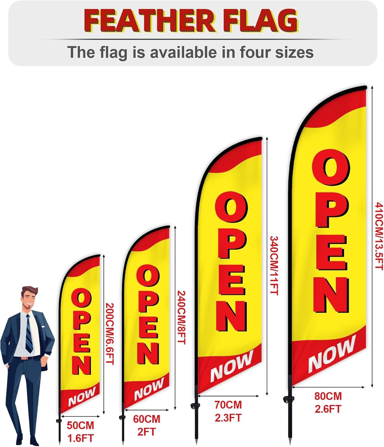 Custom Advertising Feather Flag Personalized Logo Only Flag for Business Outside