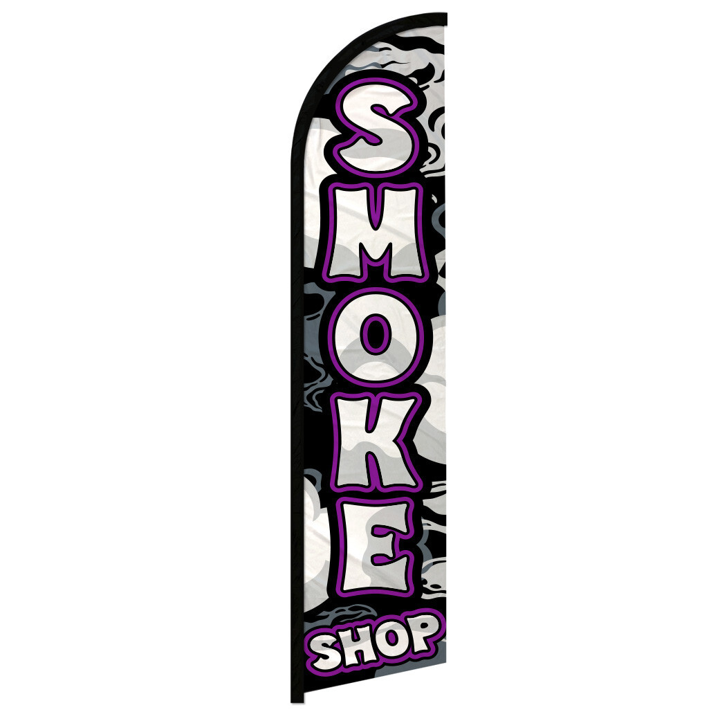 Smoke Shop Windless Advertising Swooper Flag Smoke Vape Shop