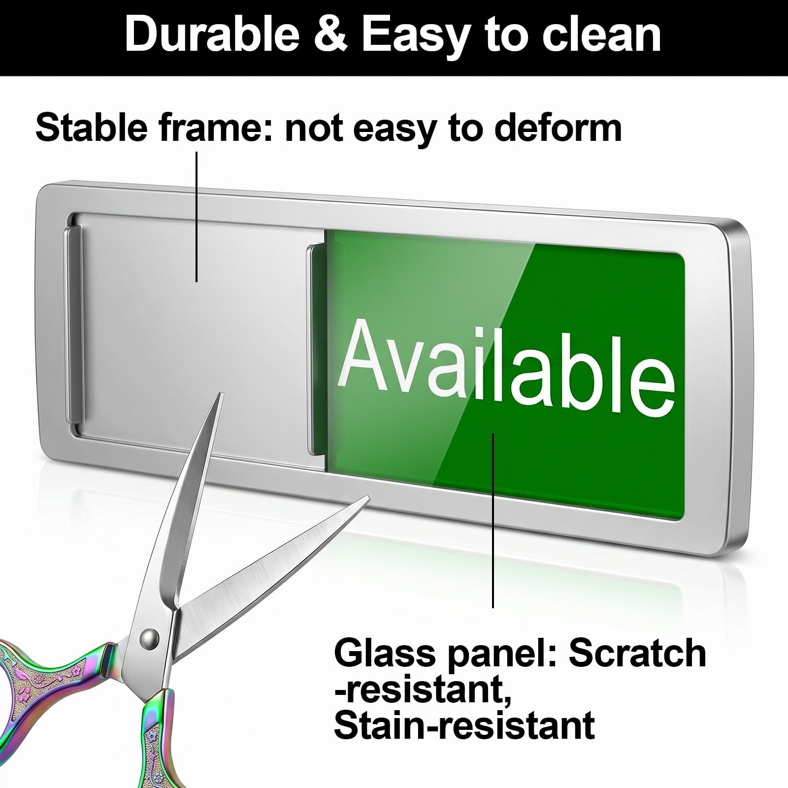 In Use or Available Sign, Magnetic Slider Door Status for Bathroom Office