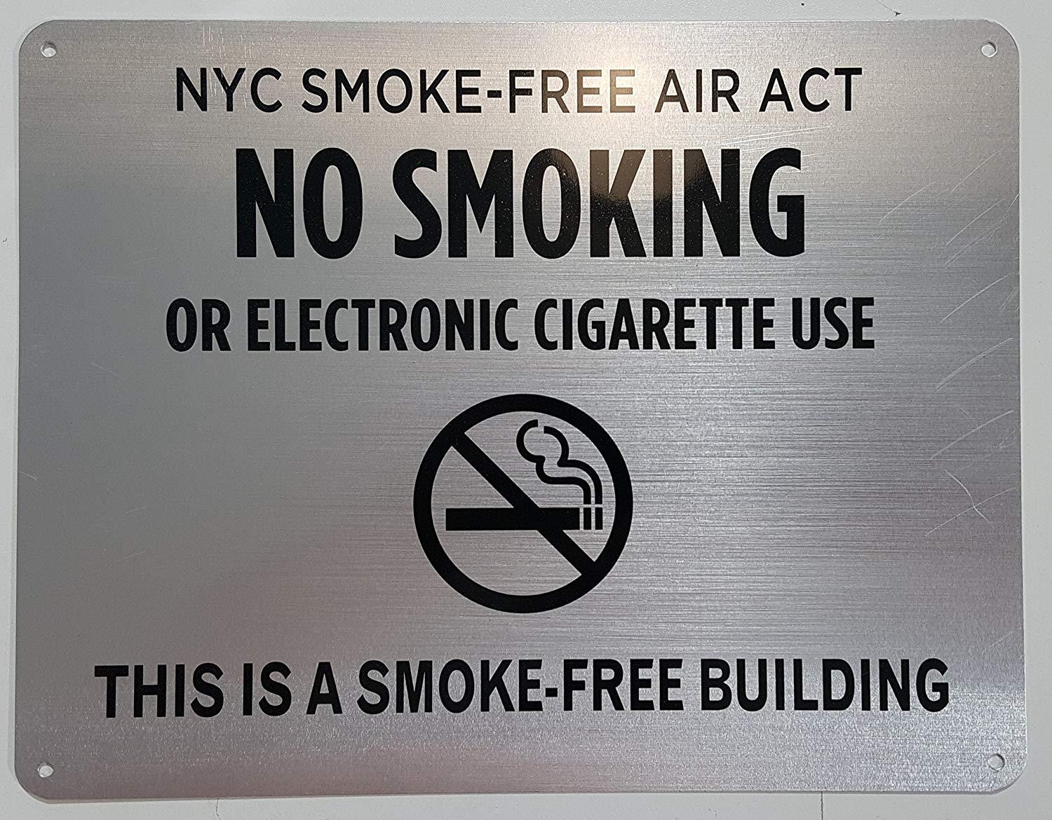 NYC Smoke free Act Sign “No Smoking or Electric cigarette Use” – ….-REF24-1027