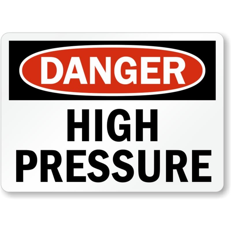 High Pressure Danger Aluminum Weatherproof Sign b01880
