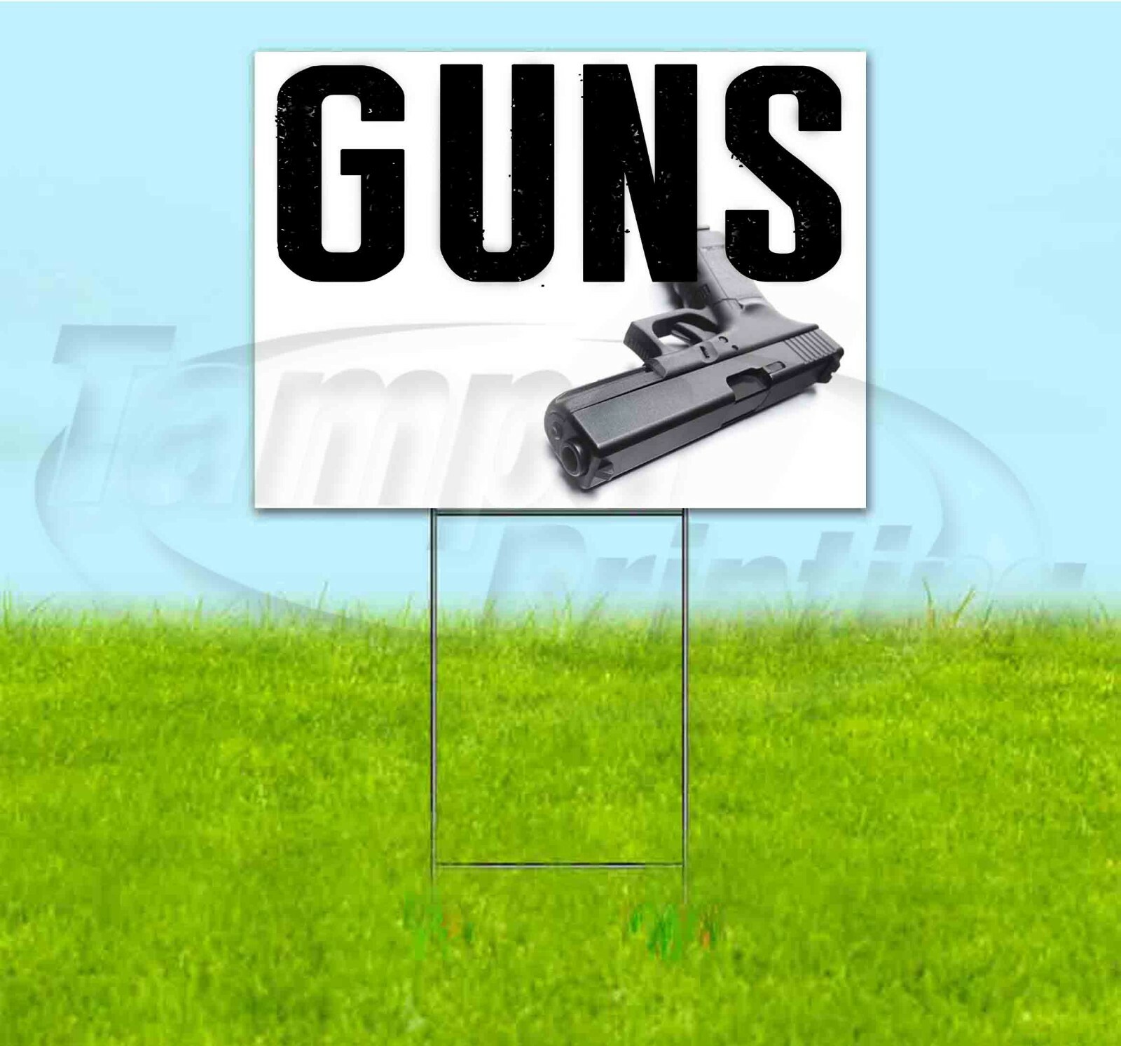 GUNS 18×24 Yard Sign Corrugated Plastic Bandit Lawn Business USA FIREARMS