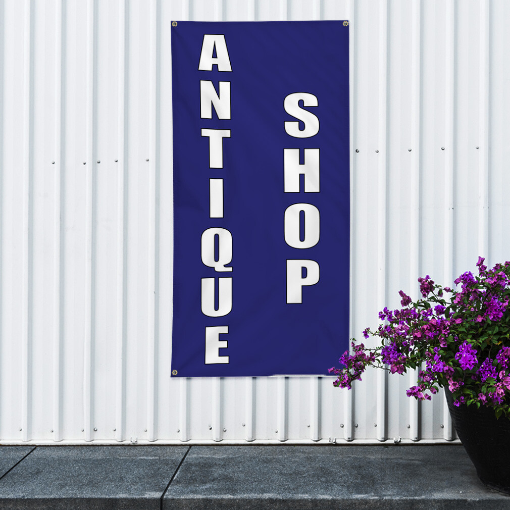 Vertical Vinyl Banner Multiple Sizes Antique Shop C Business Outdoor