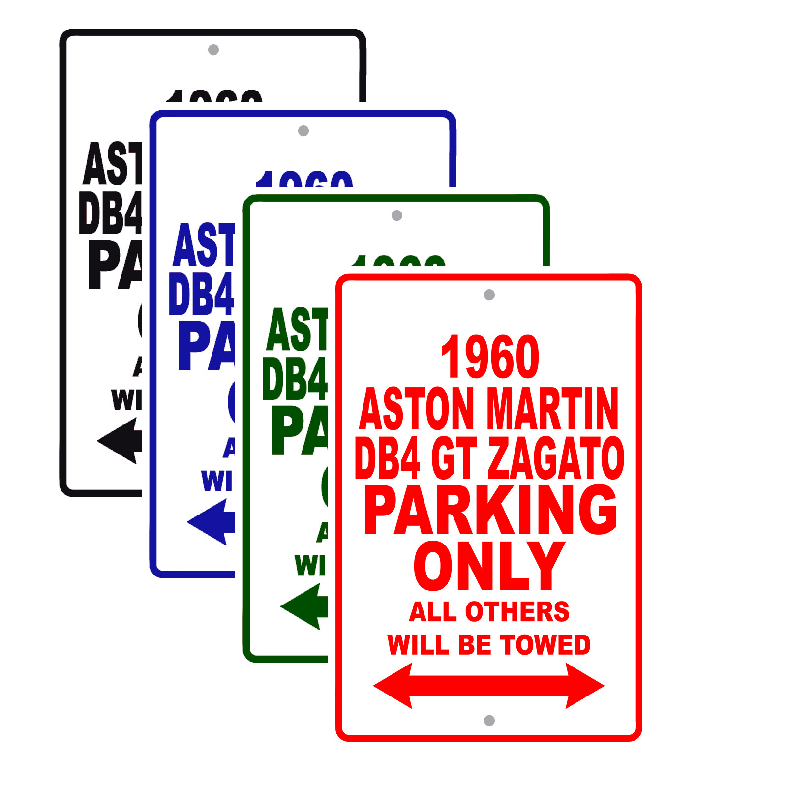 1960 Aston Martin DB4 GT Zagato Parking Only Reserved Parking Notice Metal Sign