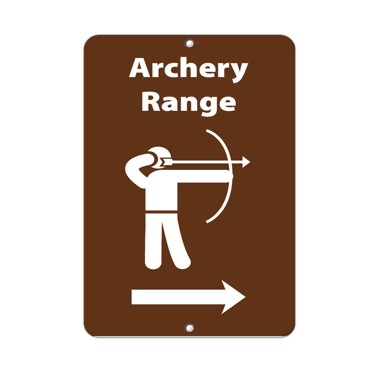 Vertical Metal Sign Multiple Sizes Archery Range in Right Activity Park
