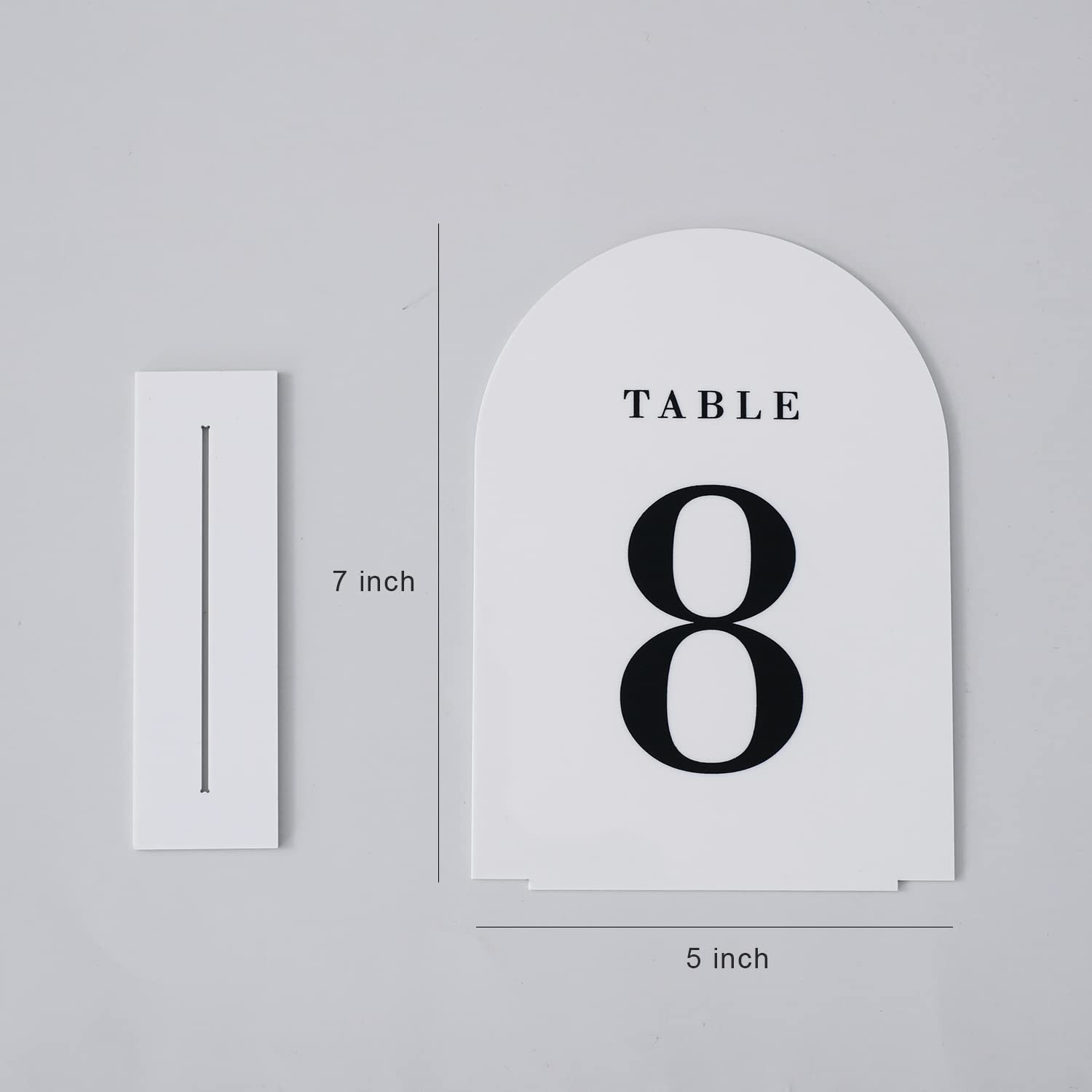 White Arch Wedding Table Numbers with Stands 1-15, 5×7″ Acrylic Signs and Hol…