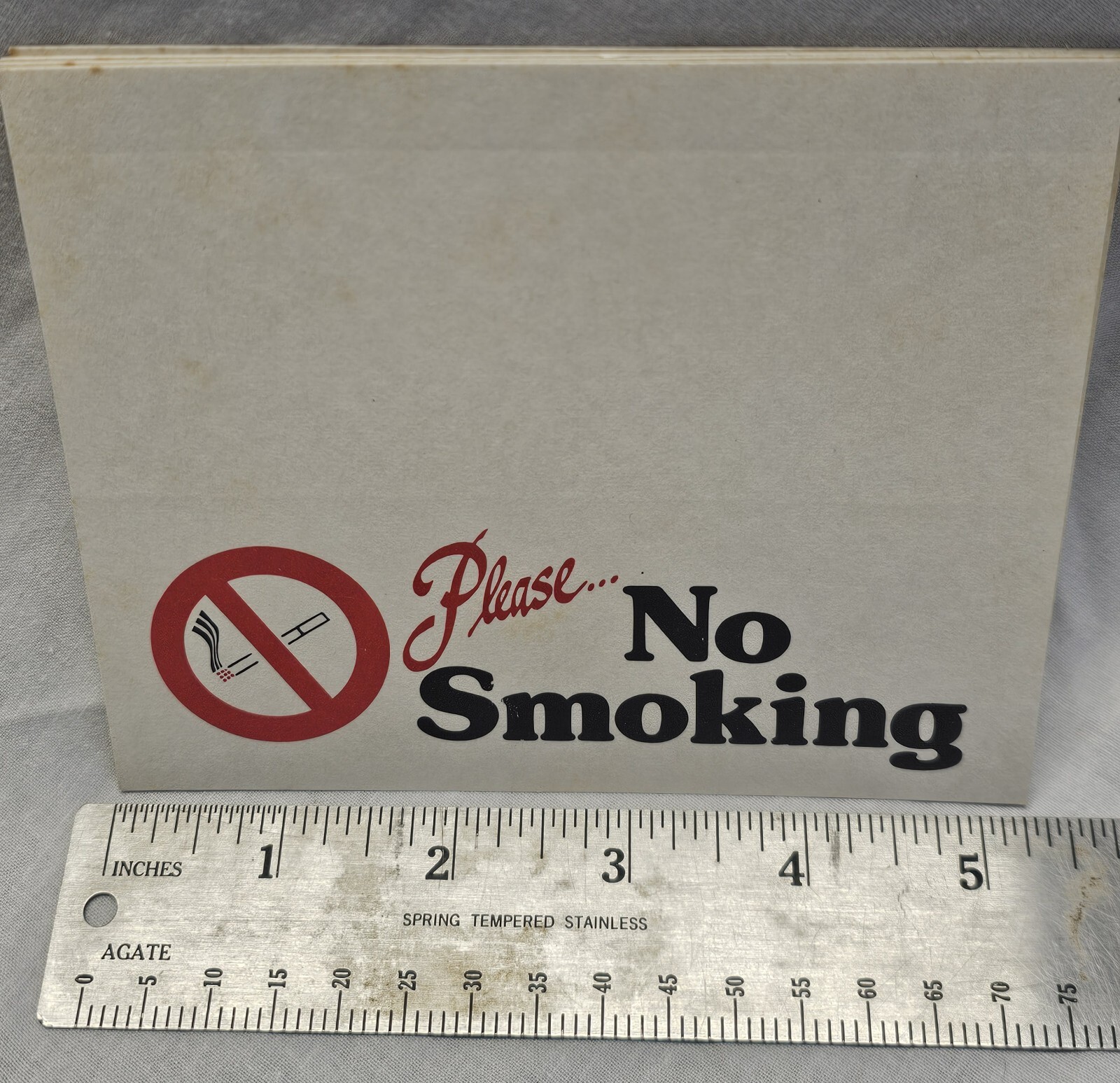 4 Vintage 4¼” × 5¼” Please No Smoking Foldable Sign Table Plaque Card Lot 1960’s