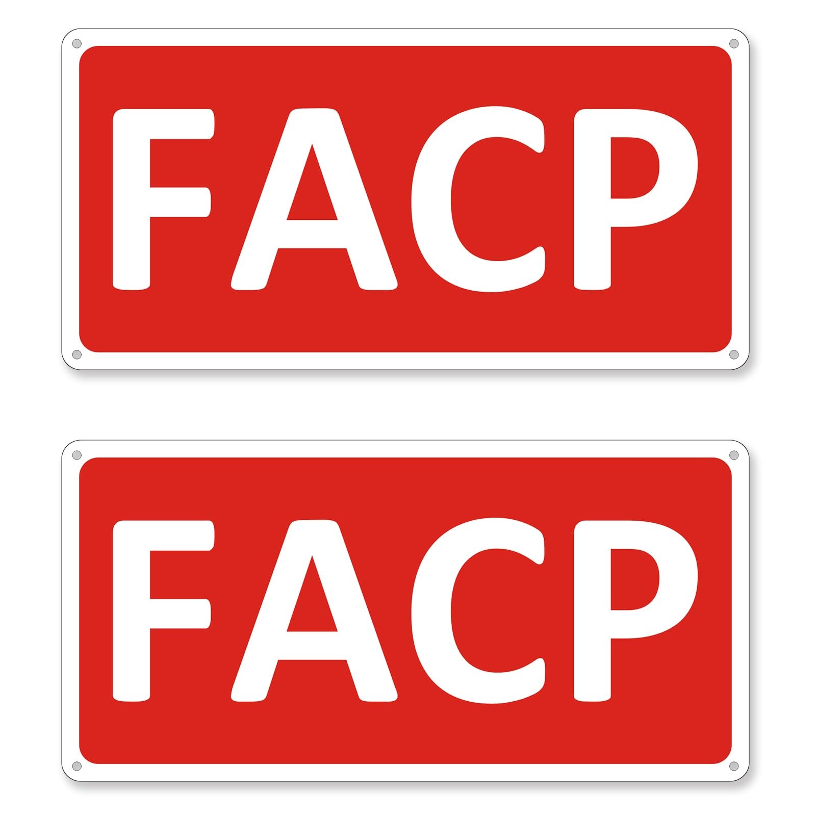 2 PCS FACP Sign Fire Alarm Control Panel 12×6 Inches Aluminum Reflective