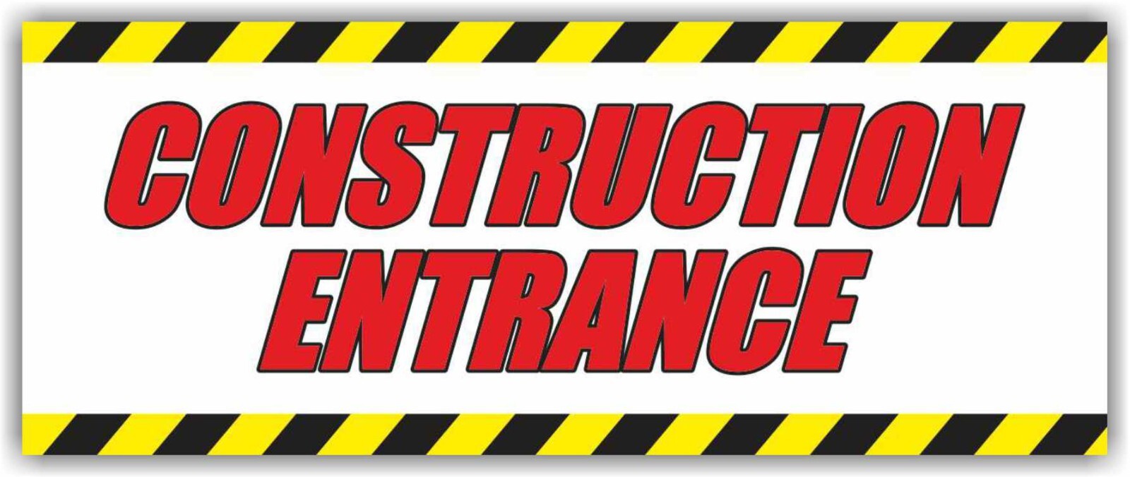 CONSTRUCTION ENTRANCE Advertising Banner Vinyl Mesh Sign Parking Warning Exit