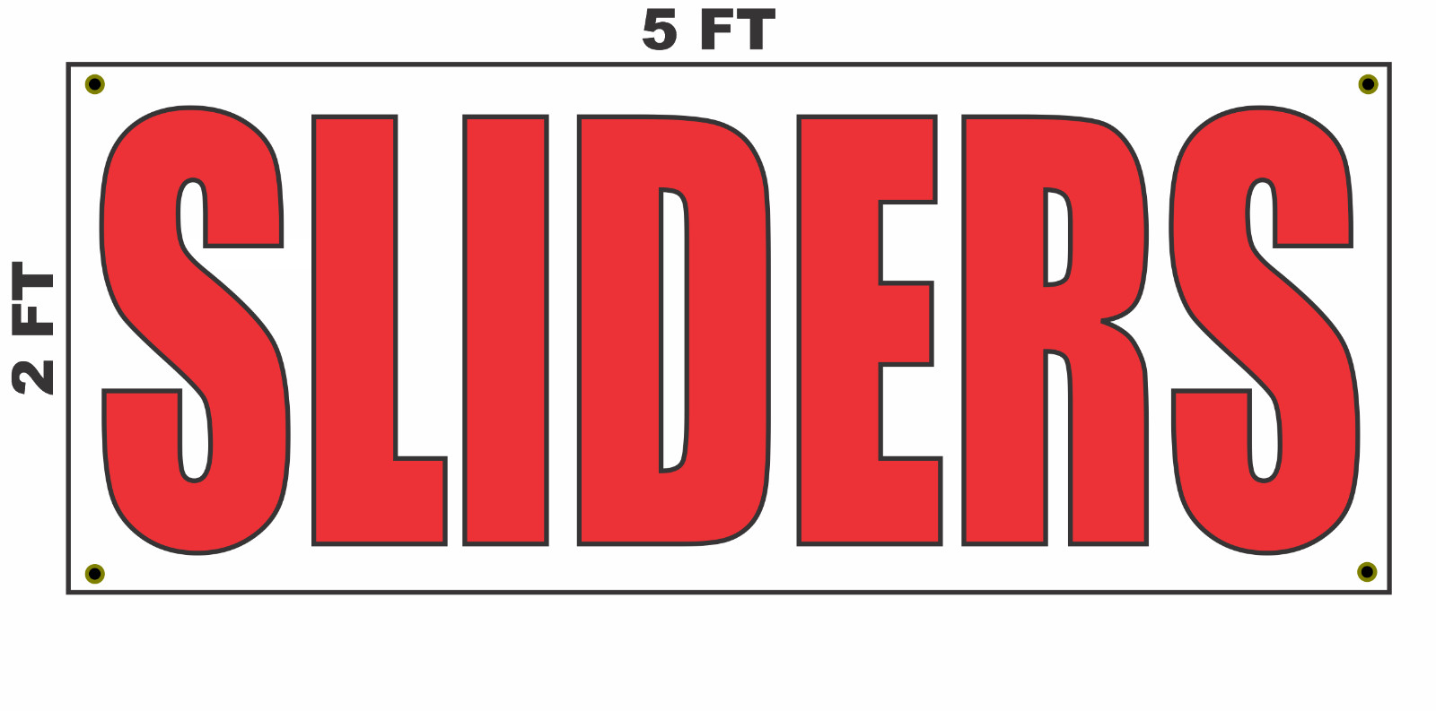 SLIDERS Banner Sign 2×5 for Hamburgers Burgers Restaurant Food Truck or Trailer