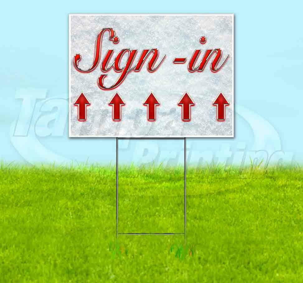 SIGN-IN UP ARROW Yard Sign Corrugated Plastic Bandit Lawn Decorations USA