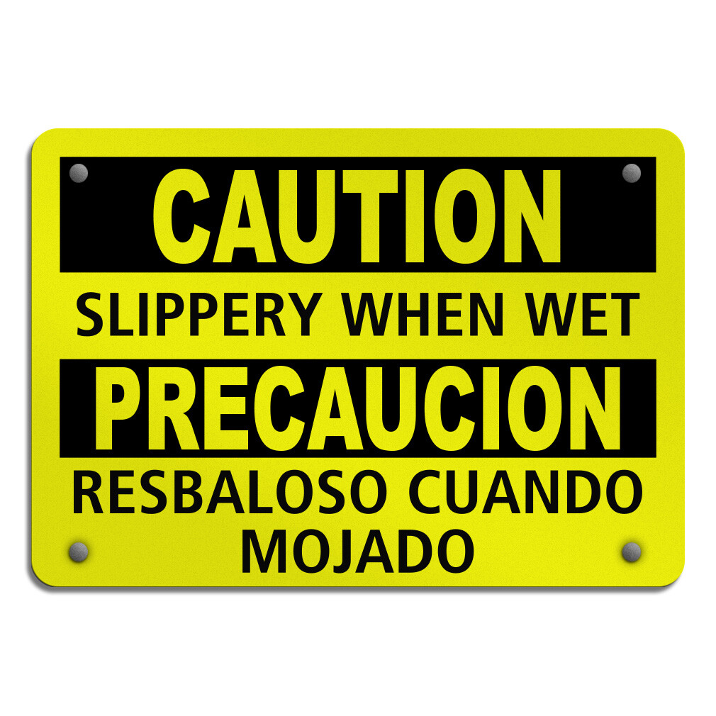 Aluminum Horizontal Metal Sign Yellow Floor All over Weatherproof Street Signage