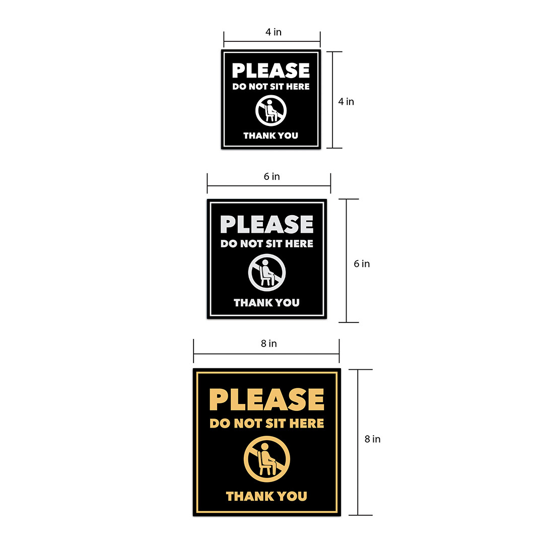 Signs ByLITA Square Please Do Not Sit Here Thank You Door or Wall Sign