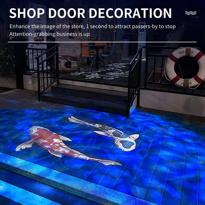 60W Dimmable Water Wave Ripple Projection Light Waterproof Gobo Logo Projector