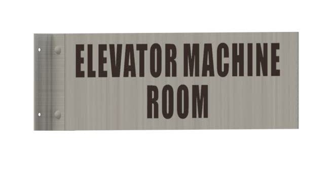 Elevator Machine Room Sign-Two-Sided/Double Sided Projecting-REF24-1027