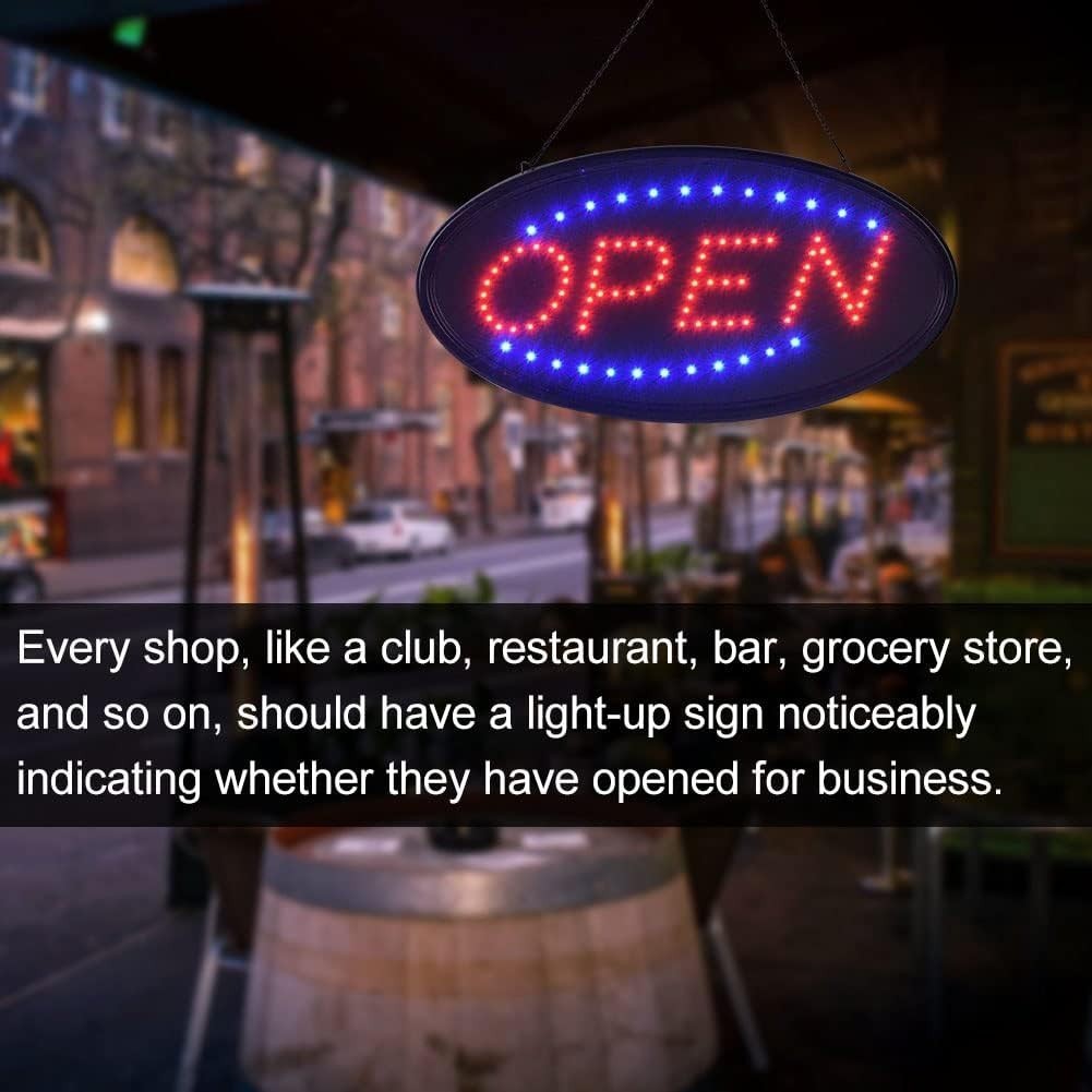 LED Open Sign, 19″x10″ Bright High Visibility Advertisement Board Electric Di…