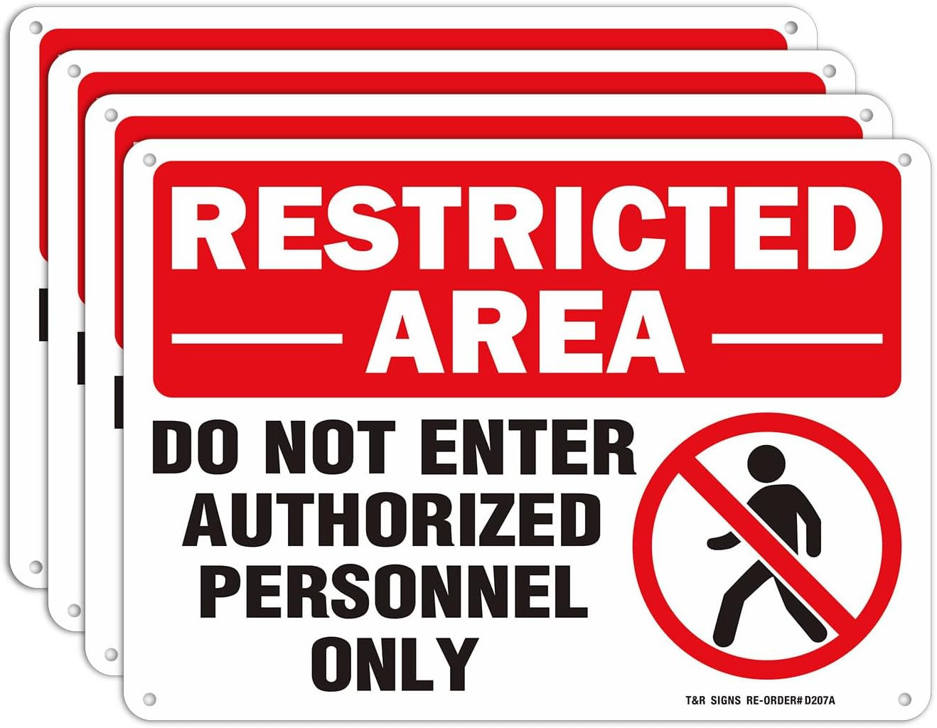 Restricted Area Do Not Enter Signs 4 Pack Authorized Personnel Only Signs