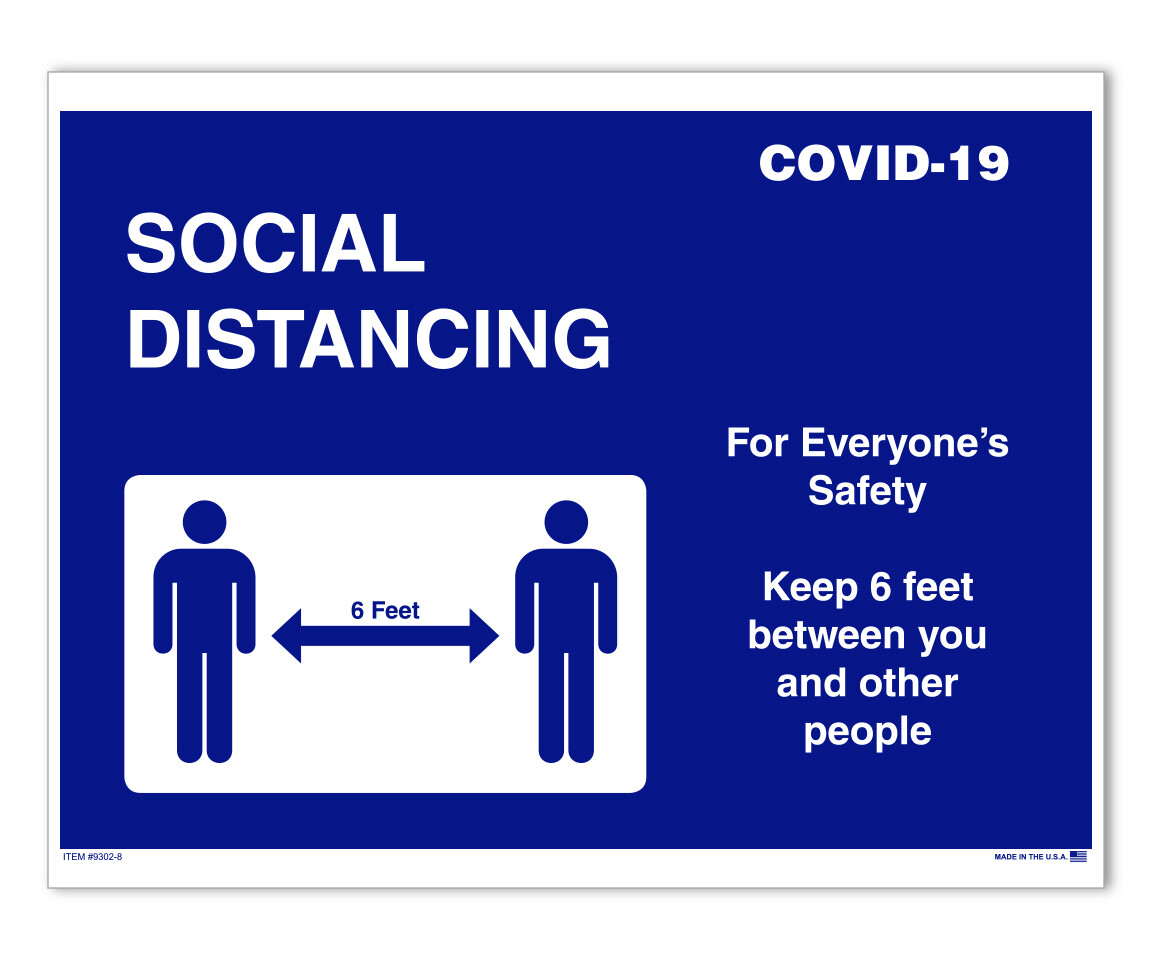 DOOR STICKER DECAL WINDOW SIGN SOCIAL DISTANCE 10 PER PACK