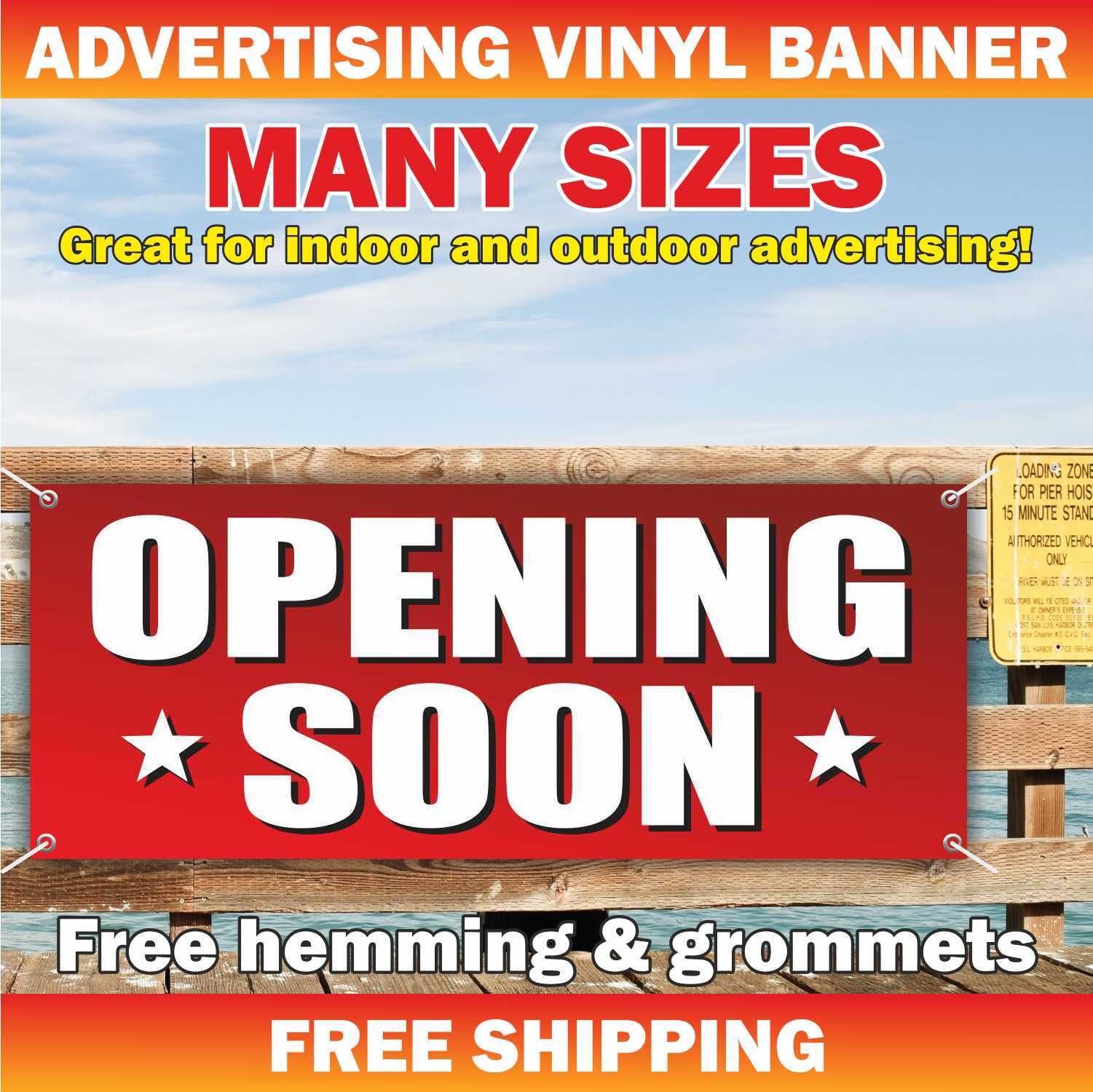 OPENING SOON Advertising Banner Vinyl Mesh Sign Grand Opening New Store Now Open