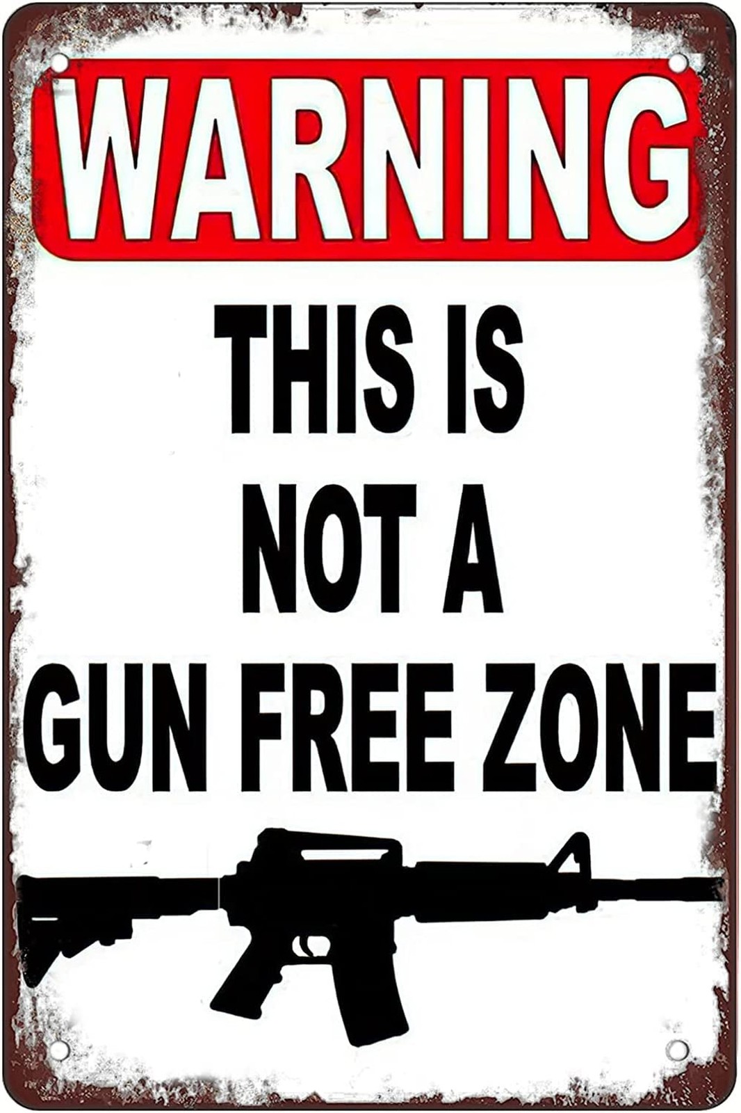Retro Funny Metal Sign Sheet Signs,Warning This Is Not A Gun Free Zone,for Ou…