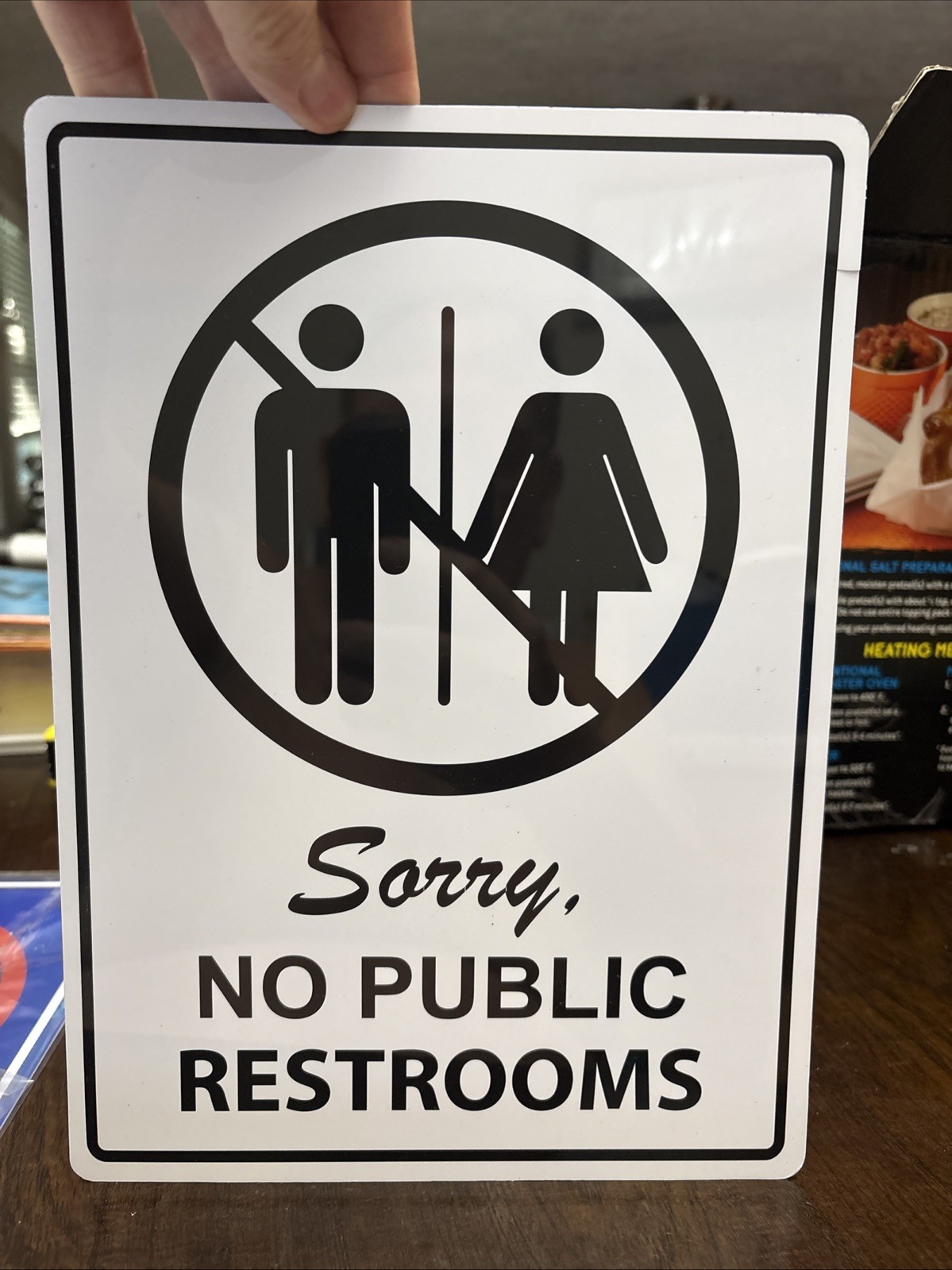Notice – No Public Restrooms 11.5″ x 8.5″ 2 Sided, Plastic. Business Sign