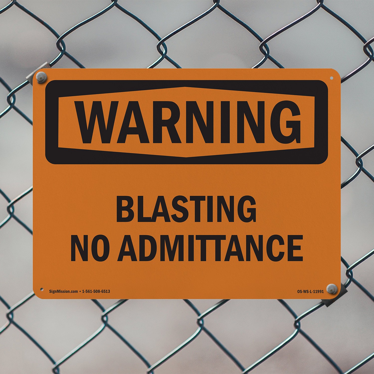 Blasting No Admittance OSHA WARNING Sign Metal, Plastic, Or Decal – 5 or 10 Pack