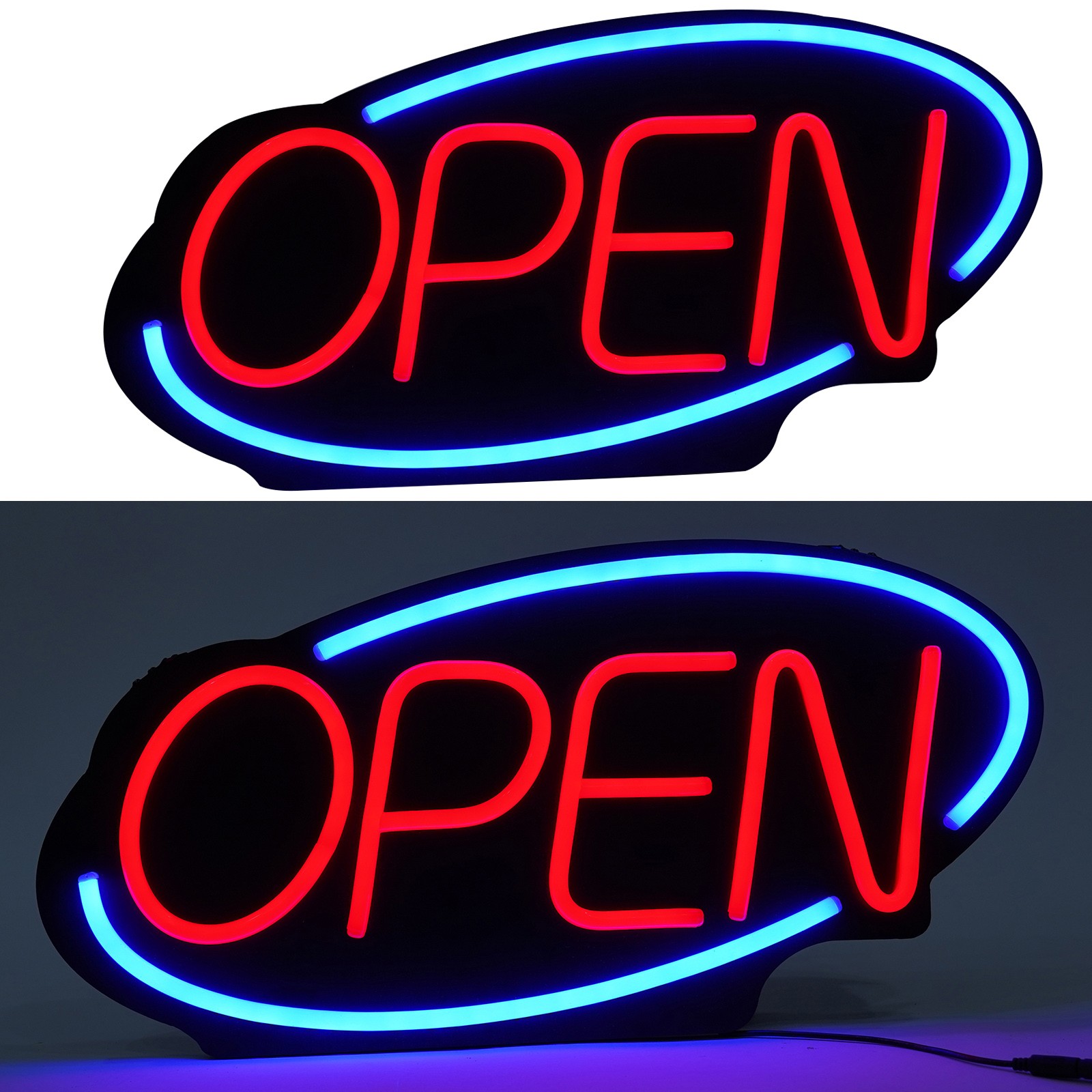 LED Open Sign Neon Light Bright for Restaurant Bar Pub Outside Wall Decor PVC