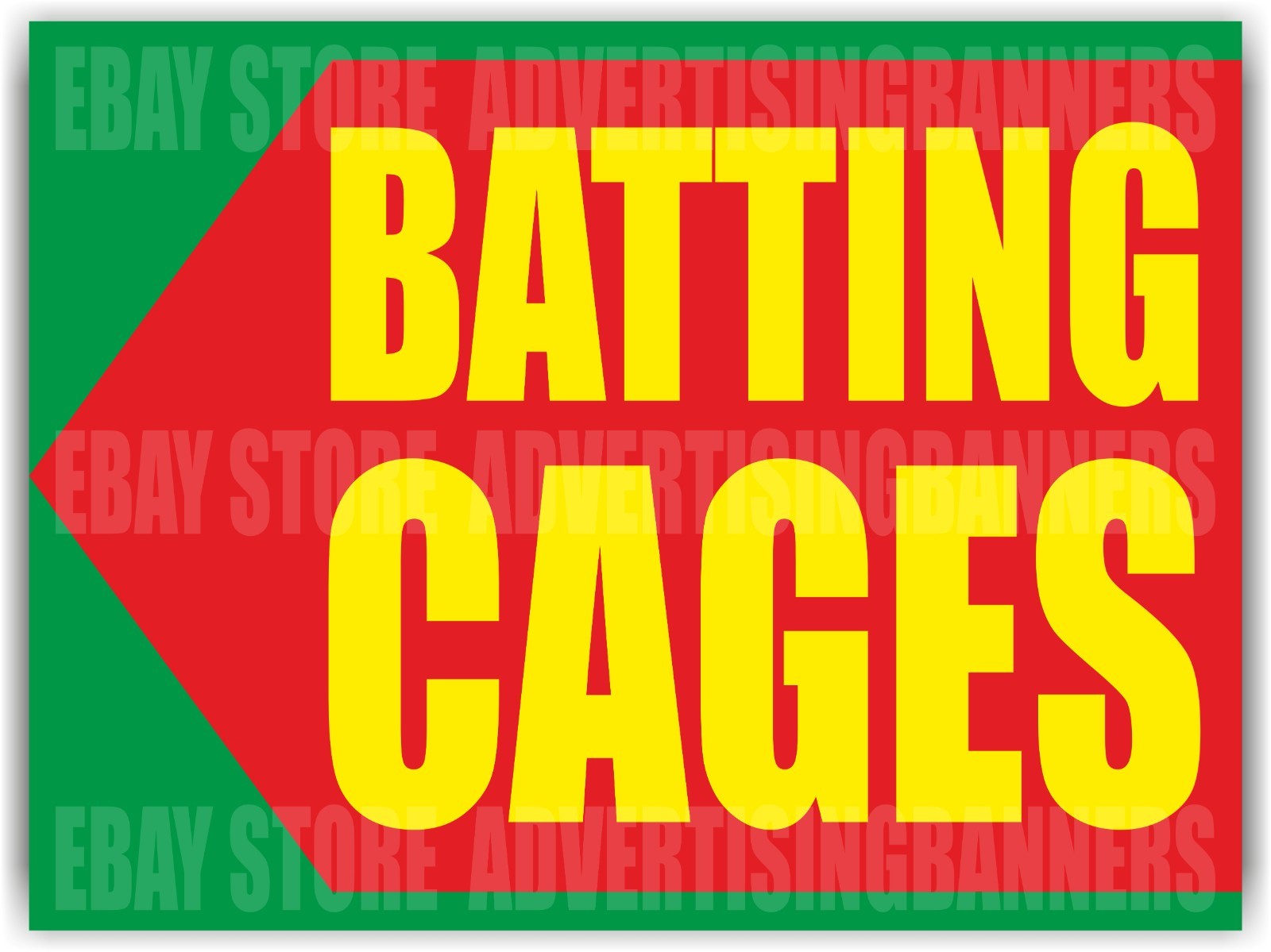 BATTING CAGES Yard Sign with H-Stakes BASEBALL HITTING softball bat helmet glove