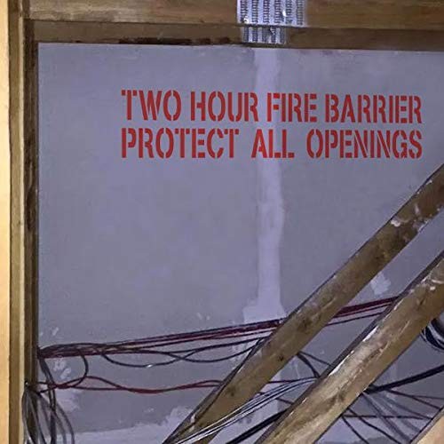 2 Hour Fire Barrier Stencil Protect All Openings 3 Inch Letters Painting Tool